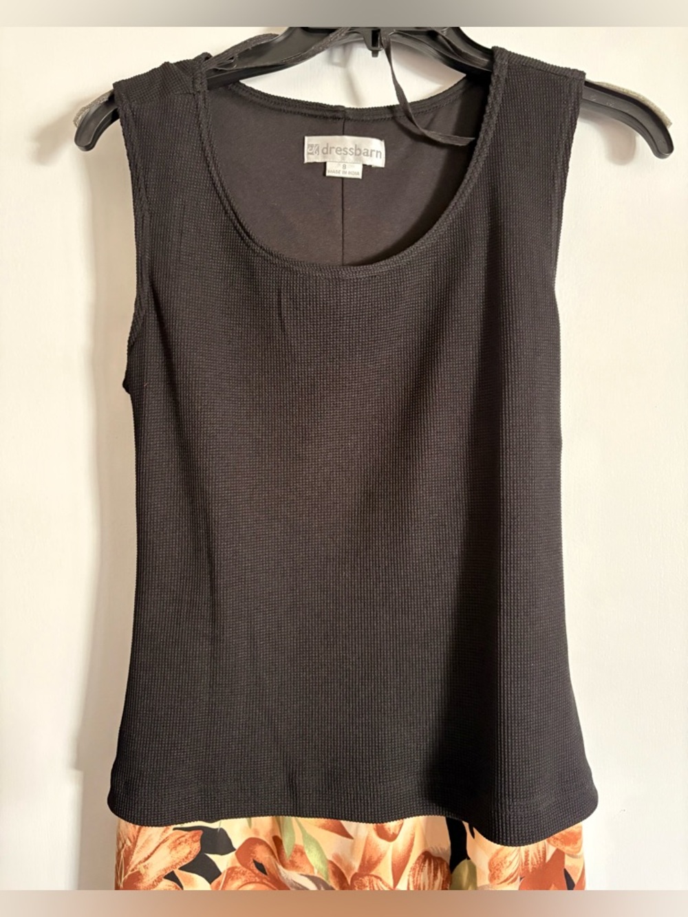 Dress Barn Black Tank with Brown Floral Maxi Skirt - Picture 3 of 3